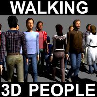 walking 3d people