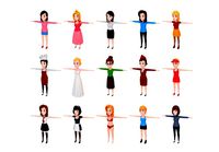 cartoon girl character pack 1