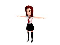 3d cartoongirl020 schoolgirl