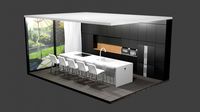 modern kitchen scene