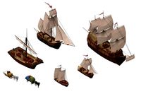 sailboats low poly