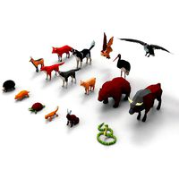 animals pack lowpoly