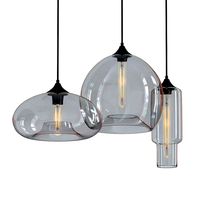 Black Clear Glass Cluster Pendant Chandelier (341809)