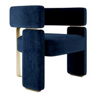 Tempo Blue Velvet Gold armchair (342217)