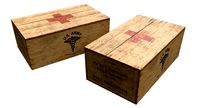 us first aids wooden boxes wwii