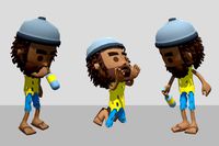 3D Character #041 - Homeless Male - Animated - Low Poly - FBX