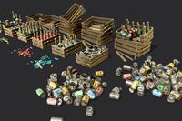 Props bottles and canned food Set 1