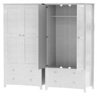 Light Grey Painted 2 Door Double Wardrobe with Drawers - Finch (343658)