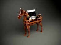 Wood parametric horse table model for cnc machine