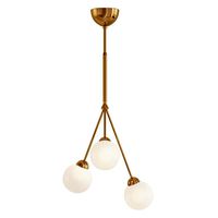 3 light brass globe pendant light (344561)