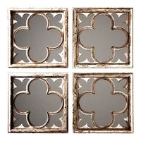 uttermost vellauni aged white and weathered wood quatrefoil mirrors