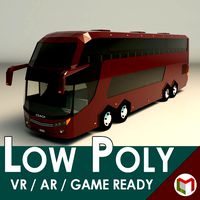 low poly coach bus 03