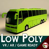 low poly coach bus 01