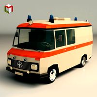 low poly ambulance 01