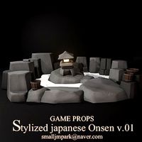 Stylized Japanese Onsen & Hot Spring