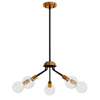 Black and Antique Gold 5 light Chandelier (346021)