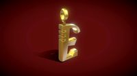 E Letter Pendant Gold