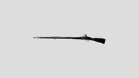 Rifle 3D Scan Data Quad Mesh Textured