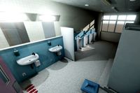 Japanese School Restroom - For Visual Novels and Games