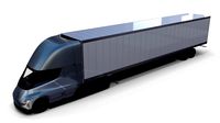 tesla truck with chassis interior and trailer silver