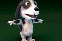 Cartoon Hound Dog Rigged 3D Model