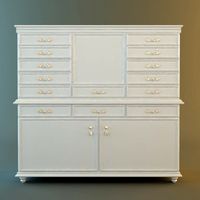 Antique White Drawer Storage Cabinet 3D Model