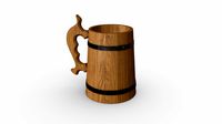 Beer mug wooden 01