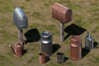3D Farm Props - Animated with SFX (Bucket, Milk Can, Watering Can, Mail Box)