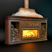 Copper fireplace 3D Model