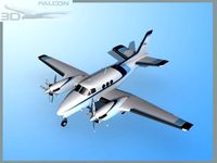 Falcon3D E90 King Air F10 3D Model