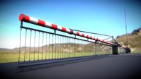 Low-Poly Railroad Barrier 8m Protective Grid