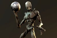 Demon Horror Creature with Weapon