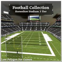 Football Collection Horseshoe Stadium 3 Tier 3D Model