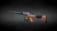 Low poly FRf2 - French marksman rifle