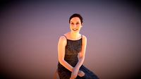 Elegant Sitting Woman Eternal Listening Smiling