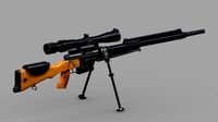 FR F2 Sniper Rifle Low Poly Realistic PBR