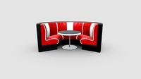 Retro Circular Booth Table Set