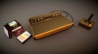 Atari 2600 Console With Games and Joystick