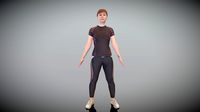 Athletic woman in tracksuit in A-pose 380