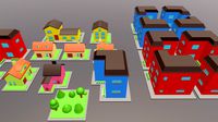 10 Low poly houses pack
