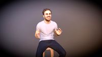 Casual Sitting Man Flow Explaining Laughing