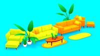 Living Room Furnitures Pack