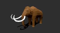 Low Poly Cartoon Mammoth