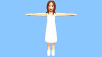 Cartoon Character Woman 2 -Low-Poly