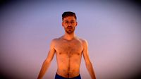 Animated Beach Man Swimwear - A-pose - Posture