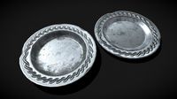 Pewter Ornamented Plates