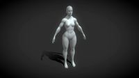 Superhero Female Body Base Mesh 20k Polygons