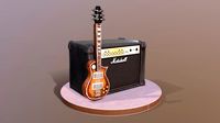 Guitar and Amplifier Musician Cake