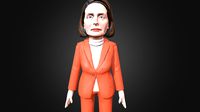 Nancy Pelosi Low poly rigged animated game ready