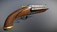 Pirate Flintlock Triple Barrel Pistol